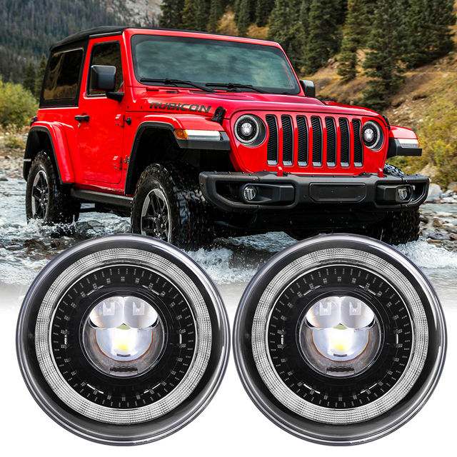 Loyo Auto Lighting 7 Inch Headlight Dragon Eye Headlight Hi Low Beam Super Bright 7Inch Round Led Headlight for Jeep