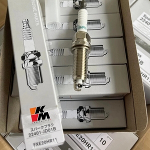 <span class=keywords><strong>KM</strong></span> PREMIUM AUTO PARTS Bujía de platino de iridio doble 22401-JD01B FXE20HR11 apta para <span class=keywords><strong>Nissan</strong></span> - Product Image 1