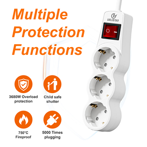 Power Strip 3 AC Ổ cắm điện tử văn phòng nhà EU cắm cáp mở rộng - Product Image 3