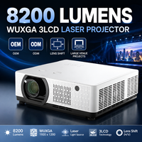 Projecteur laser 3LCD WUXGA 8200 lumens OEM ODM avec déplacement de l'objectif pour les projets en grandes salles