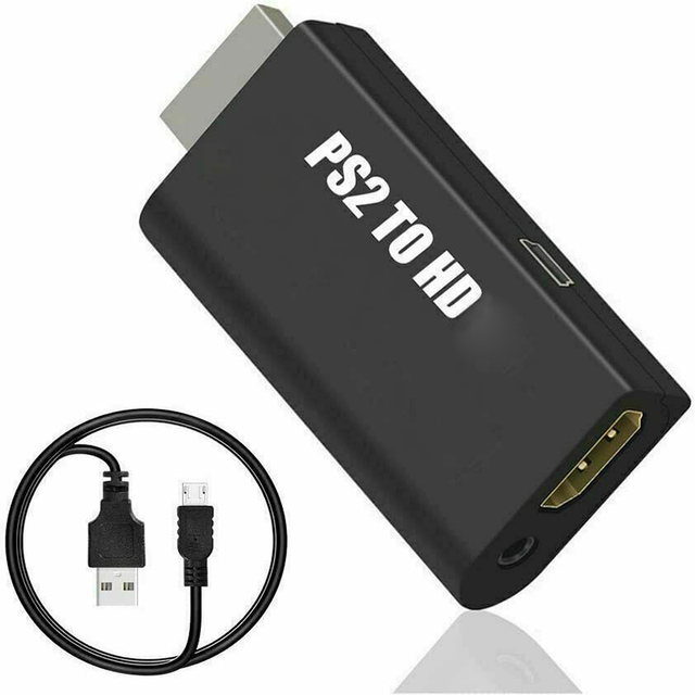Portable PS2 to HD 480i/480p/576i Audio Video Converter With 3.5mm Audio Output Supports All PS2 Display Modes PS2 to HD Gaming