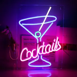 Neues LED Acryl Back board Neonlicht Logo für Wand dekor Bar Dekoration Cocktail Leucht reklame