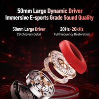 WOOKING HS Pro Headset Gaming Nirkabel Profesional Tiga Mode dengan Mikrofon, Driver Dinamis 50mm, Pencahayaan RGB, Tahan Air IPX5