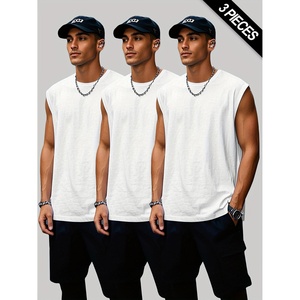 High Quality Men's <b>Sleeveless</b> Casual Athletic Tank Tops Summer Loose Breathable Cotton Quick Dry Customized Colors Gym Shirts - Product Image 4