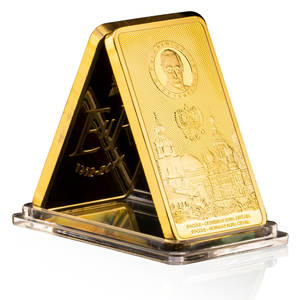 Russische president souvenir en cadeau gouden staaf collectie herdenkingsmunten Rusland verguld staaf - Product Image 1