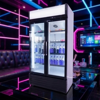 Réfrigérateur de présentation mécanique pour supermarché, à compression, haute efficacité énergétique, porte vitrée, pour boissons