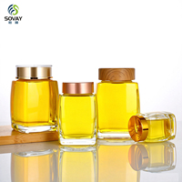 Stoples Kaca Persegi Panjang, 100ml 180ml 280ml 360ml 500ml 750ml, Wadah Kaca Persegi Bening untuk Makanan Kering di Dapur