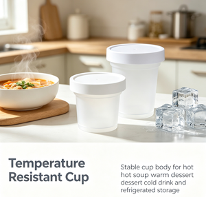 Bicchiere Monouso Trasparente in PP da 500ml con Coperchio Antigoccia, Contenitore Alimentare Resistente al Calore per Pudding, Gelato, Torte e Dessert - Vendita all'Ingrosso - Product Image 4
