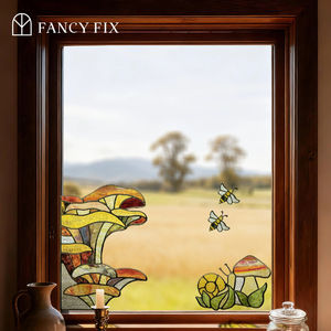 Autocollants décoratifs pour fenêtres en forme de champignons intéressants, autocollants statiques, film décoratif pour verre pour appartement - Product Image 1