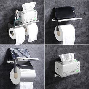 Double porte-<span class=keywords><strong>papier</strong></span> toilette en acier inoxydable avec rangement, porte-<span class=keywords><strong>papier</strong></span> hygiénique avec étagère, porte-<span class=keywords><strong>rouleau</strong></span> de <span class=keywords><strong>papier</strong></span> toilette - Product Image 2