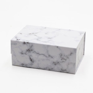 Elegant A5 deep cardboard marble paper gift boxes packaging with magnetic lid