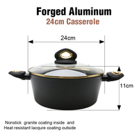 Vente en gros service de casseroles en aluminium avec revêtement de garniture antiadhésive Pot de cuisine anti-adhésif au design classique pour la cuisson à induction