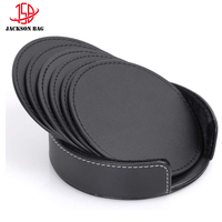 Sous-verre rond avec support en cuir, lot de 6, cadeau pour la nouvelle maison, sous-verre de 10 cm de diamètre, de la marque Water Masks