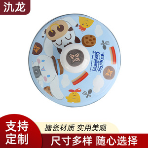 Jl Cartoon Enamel <b>Soup</b> <b>Pot</b> 3.1-4L With Lid Easy Cleaning For Cooking Noodles Porridge <b>Soup</b> - Product Image 3