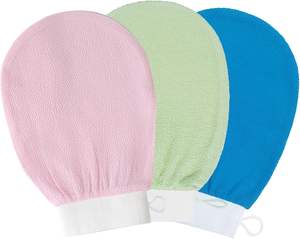 Custom 100% Mulberry Raw Silk Body Bath Scrub Exfoliating Glove Mitt Oval Eco-friendly - Product Image 2