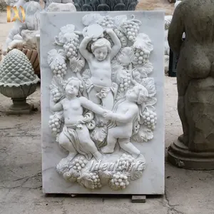 이상적인 예술 야외 정원 조각 장식 자연석 벽 구호 아기 조각