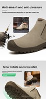 Bottes de travail de sécurité isolées en cuir microfibre unisexe WANZHUO avec embout en acier, protection contre les risques électriques, pour soudeurs, hiver
