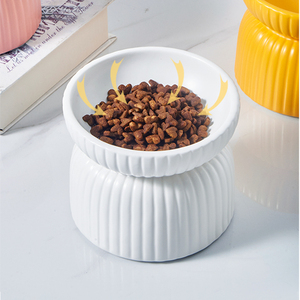 Cuenco elevado <span class=keywords><strong>de</strong></span> cerámica para perros y gatos, cuenco para mascotas, juego <span class=keywords><strong>de</strong></span> cuencos <span class=keywords><strong>de</strong></span> comida y agua <span class=keywords><strong>de</strong></span> porcelana <span class=keywords><strong>de</strong></span> <span class=keywords><strong>pie</strong></span> alto Diagonal - Product Image 5