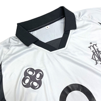 Jersey Sepak Bola Klasik Vintage Patchwork Custom Grosir dengan Logo Sublimasi, Bahan Bernapas, Lengan Pendek