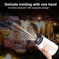 Mini projecteur portable Android HY300 720p HD à faible bruit, nouveau home cinéma avec haut-parleur stéréo intégré et objectif manuel