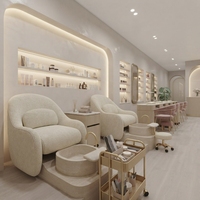 Nouvelle Chaise de Pédicure Économique et Élégante, Ensemble Table et Chaise Facile à Nettoyer pour Salon de Manucure et Décoration de Magasin