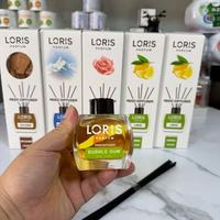 Diffuseur de voiture LORIS, diffuseur à bâtonnets en verre, bâtonnets en rotin, parfum longue durée, rafraîchisseur d'air naturel pour voiture, coffret cadeau pour auto