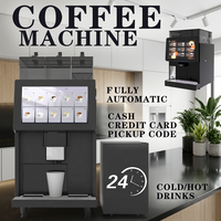 Distributeur automatique de café fraîchement moulu, conforme ADA, avec retour de monnaie, écran tactile 14 pouces, kiosque à café commercial