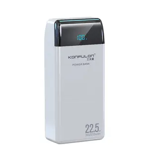 Konfulon 최고 판매 제품 2024 전원 은행 30000mah 듀얼 USB QC22.5W PD20W 3 출력 외부 배터리 팩 LCD 전화 충전기