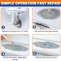 Colle époxy 5 minutes, adhésif époxy de fonderie pour réparation rapide, époxy bicomposant pour plastique, rapport 1:1, super colle, composé de réparation pour céramique