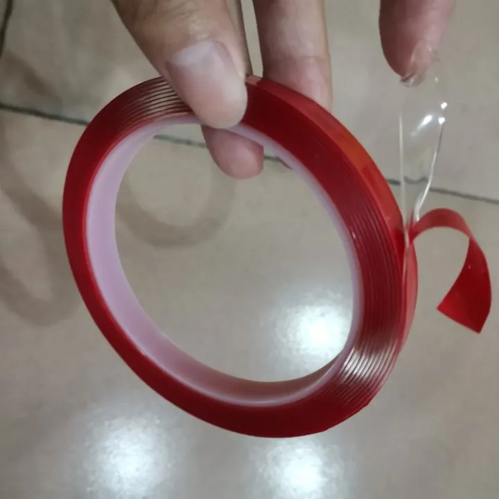 Ruban adhésif Film clair adhésif Jumbo rouleau ruban rouge Chine fabricants Double face acrylique décoration de la maison étanche