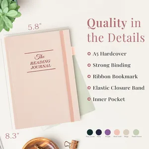 Journal de lecture personnalisé LABON A5, couverture rigide en lin, pour la révision des livres, suivi des lectures, questions guidées, cadeau pour les amoureux des livres - Product Image 2