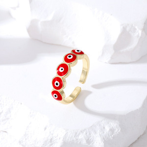 Bague œil porte-bonheur géométrique en alliage, yeux bleus colorés, bijoux de mode unisexe, cadeau - Product Image 3