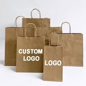 Bolsa de Compras de Papel Kraft Reciclado en Oferta, Bolsa para Llevar con Asa y Logotipo Personalizado para Utensilios de Cocina, Bebidas y Ropa de Cama - Product Image 2