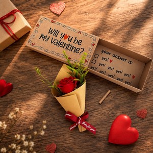 Caja de Regalo de San Valentín Hecha a Mano, Mini Ramo de Rosas, Tarjeta de Amor de Papel, Regalo Sorpresa Romántico - Product Image 5