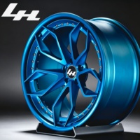 Juego de 2 Llantas de Aleación Forjadas de 17-24 Pulgadas, Color Azul Mate Deportivo, Diseño de 5 Radios Divididos, Borde Remachado, Personalizadas, PCD 5x112/5x120, Compatibles con BMW, Audi, Mercedes