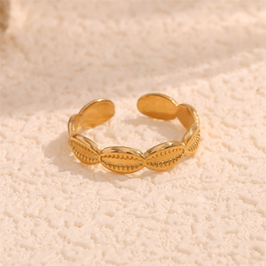 Bague ajustable plaquée or 18 carats en acier inoxydable, bijou créatif et <span class=keywords><strong>personnalisé</strong></span> pour femme, tendance - Product Image 4