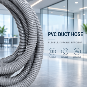 Manguera de PVC para conductos, 38 mm de diámetro interior, 1-1/2 pulgadas, rollo de 20 m, flexible, corrugada, para recolección de polvo, suministro a granel para proyectos, taller comercial, suministro B2B - Product Image 1