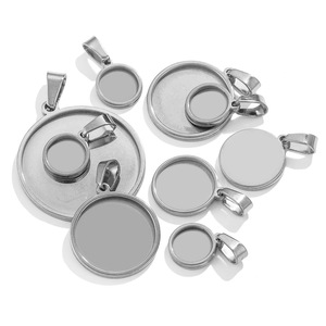 Khay thép không gỉ <span class=keywords><strong>Cabochon</strong></span> Cameo căn cứ thiết lập cho tự làm đồ trang sức làm nguồn cung cấp Vòng khoảng trống cơ sở mặt dây - Product Image 6