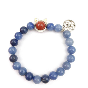 Nuevos productos, piedra curativa espiritual, juego de joyas de cristal de Aventurina azul para mujer para Decoración - Product Image 2