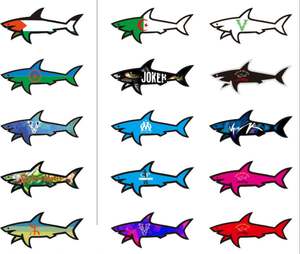 26 Pegatinas de Tiburón Ecológicas Personalizadas y Modernas, Flag Gertrude CP Jul Omerta Vrunk Paul and Shark Sticker - Product Image 2