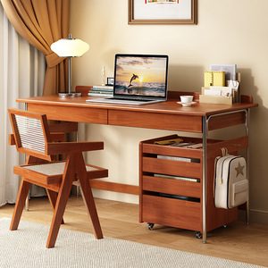 <span class=keywords><strong>Scrivania</strong></span> in Legno Massello Stile Nordico con Sedia, Postazione <span class=keywords><strong>Computer</strong></span> con Mobile Contenitore Rimovibile per Adulti <span class=keywords><strong>e</strong></span> Studenti, <span class=keywords><strong>Scrivania</strong></span> Bianca in Noce - Product Image 1