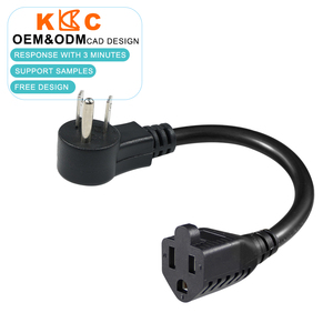3-Prong Power Extension Cable, NEMA 5-15P to 5-15R, Space Saving <b>Angled</b> Plug - Product Image 1