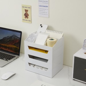 Acrylic Cosmetic Storage Box Desktop Organizer With <b>Drawers</b> For <b>Makeup</b> And Stationery - Product Image 1