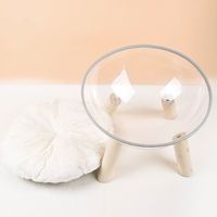 Lit pour chat en forme de capsule spatiale, nid d'intérieur pour chat avec jouet à billes, support en bois massif stable, toutes saisons, nid pour chaton, maison transparente pour chat