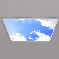 Plafonnier ultra mince 40w 2x2 600x600 de lucarnes artificielles décoratives d'intérieur de toit a mené la lumière à panneau plat de nuage bleu de ciel
