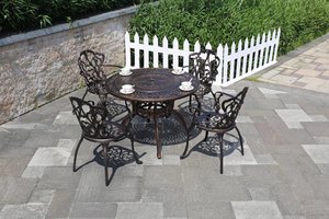 Bureau et chaise <span class=keywords><strong>de</strong></span> <span class=keywords><strong>manger</strong></span> <span class=keywords><strong>de</strong></span> balcon extérieur petite table basse cour <span class=keywords><strong>jardin</strong></span> chaises en fonte d'aluminium loisirs mobilier d'extérieur - Product Image 2