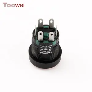 TOOWEI 16mm Ip67 Waterproof On Off 6 Pins 2NO 2NC Latching Push Button Switch