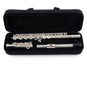 <span class=keywords><strong>Flauta</strong></span> Transversal JINBAO C de 16 Orificios, Llaves Cerradas, Plateada, de Níquel <span class=keywords><strong>Plata</strong></span>, con Estuche Rígido, Manual, para Práctica y Exámenes - Product Image 1