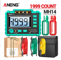 Alat Uji Tahanan Tanah Megohmmeter, Voltmeter, dan Detektor Ohm dengan Resolusi 0.01-1, Material ABS