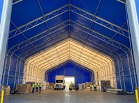 Structure de bâtiment en tissu préfabriquée pour garage, abri, conteneur de stockage, grange, entrepôt, tente, avec membrane certifiée en acier galvanisé